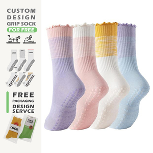 <span class=keywords><strong>Calcetines</strong></span> de Yoga con Volantes Personalizados para Mujer, Antideslizantes, con Agarre Fuerte, Transpirables y Cómodos para Yoga, Pilates y Barre - Product Image 1