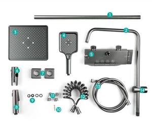 China Piano <strong>Shower</strong> Set Duchas Inteligentes <strong>Thermostatic</strong> <strong>Shower</strong> Mixer Piano Key Set and Hand <strong>Shower</strong> With 4 <strong>Valve</strong> - Product Image 5