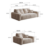 Muebles para Sala de Estar Modernos de Minimalismo Nórdico Sofá Cama Modular Esquinero en L con Tejido y Esponja para Apartamento, Villa u Hotel