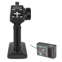 HotRC CT-6A 2.4GHz 6CH Pemancar Radio Kontrol Satu Tangan dengan Penerima PWM F-06A F06A untuk Mobil RC, Kapal, Drone, Tank
