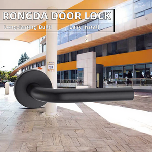 Rongda Latest Design Stainless Steel <b>Door</b> Lock Handle with <b>Plate</b> Contemporary Style <b>Door</b> Hardware - Product Image 2