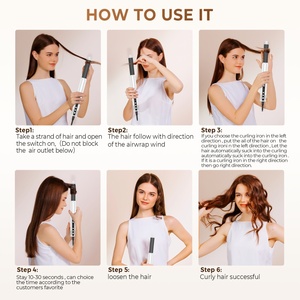 Sèche-cheveux multi-styler 8 en 1 avec affichage LED de la température, brosse électrique pour cheveux bouclés, pour usage domestique - Product Image 5