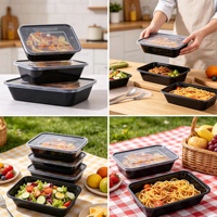 Boîte à lunch jetable de qualité alimentaire pour la restauration, emballage en plastique pour pain, sandwichs, sushis, salades