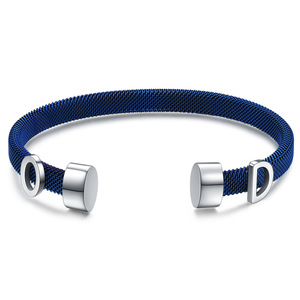 Bracelets ouverts en fil de câble d'acier inoxydable pour femmes, or, argent, bleu, origine Yiwu, bijoux cadeaux - Product Image 5
