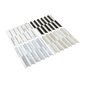 Màu xám và màu trắng PVC Inlay Bạc nhôm Mosaic Ốp tường vỏ và dính trang trí sticker cho sử dụng trong nhà - Product Image 5