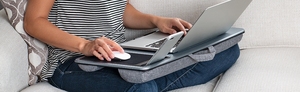 Portable Laptop Stand <strong>with</strong> <strong>Cushion</strong> for Bed and Office and Home <strong>Lap</strong> <strong>Desk</strong> <strong>with</strong> Device Ledge, Mouse Pad, and Phone Holder - Product Image 4