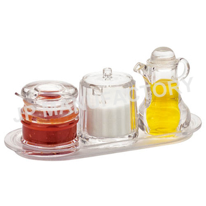 <span class=keywords><strong>Set</strong></span> di Contenitori per Condimenti in Plastica Trasparente Refrigerata, Organizzatore per Condimenti, Vasetti e Vassoio in Acrilico - Product Image 6