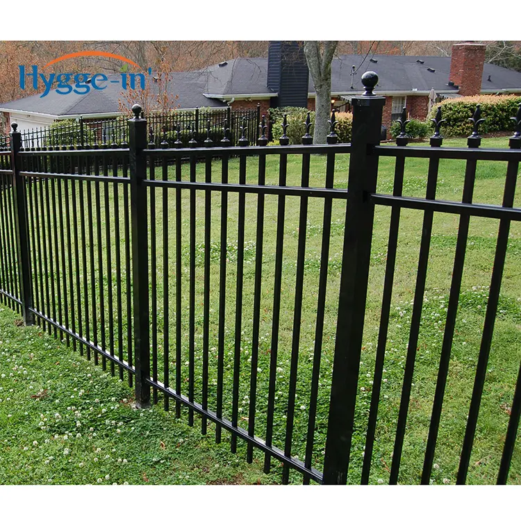 Wholesale Cheap House Garden Security 6x8 Solid Iron Bar Finial Steel Square Tube designs Metal Dark Bronze Fence Panel for Sale