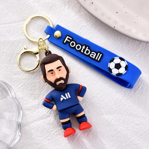 سلسلة مفاتيح على شكل نجمة، قلادة كرة قدم كرتونية، تمثال صغير للتعليق على الحقائب أو المفاتيح - Product Image 5