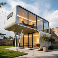 Maisonnette préfabriquée en acier écologique de luxe, entièrement meublée, style cabane Apple