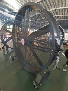 Ventilador Industrial Móvil HVLS con Motor PMSM DC, Aspas Metálicas y Ruedas para Refrigeración y Ventilación de Gimnasios y Almacenes - Product Image 3
