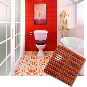 Blues 15*145Mm Hiện Đại Gốm Mosaic Tráng Men Pha Lê Cà Phê Colour Tường Gạch Cho Phòng Tắm Nhà Bếp Cho Nội Thất Vuông Gạch — ảnh 1
