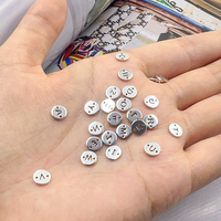 Nouveaux connecteurs de lettres rondes en alphabet initial en argent sterling 925 pour la création de bijoux permanents