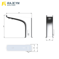 Robinet de lavabo intelligent de luxe à double capteur avec affichage de la température, couleur chrome, eau chaude et froide, mitigeur monotrou pour salle de bain