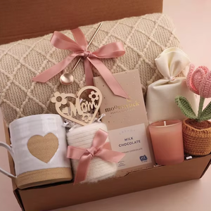 Benzersiz öz bakım hediye sepeti özel Logo kadınlar hediye seti promosyon anneler günü gül çiçek mumlar battaniye kupa hediye setleri anne için - Product Image 2