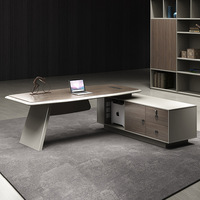 Table de PDG haut de gamme mobilier de bureau moderne table de bureau de direction de luxe avec table d'appoint et armoire à tiroirs