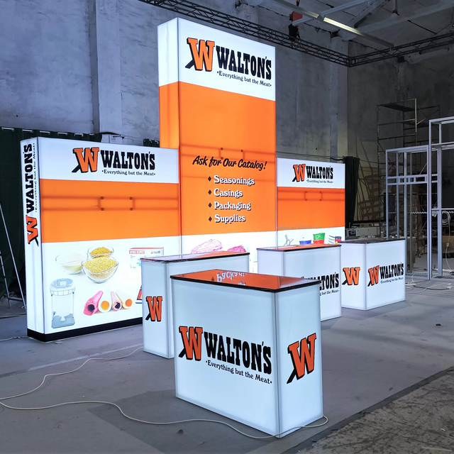 10x10  Custom Printed Portable Backlit Exhibition Stand Display Booth Led Backdrop Exhibition Light Box Trade Show Booth