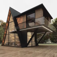 Structure en acier préfabriquée durable de conception moderne Immeuble de bureaux préfabriqué triangulaire modulaire pour usage domestique