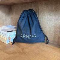 Tas Belanja Tali Serut dari Katun Hitam Daur Ulang Berkualitas Tinggi dengan Logo Cetak untuk Tas Tangan