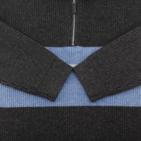 AiNear Vente en gros de logo personnalisé Design Oem & Odm Pull-over en laine à manches longues et col roulé avec fermeture éclair rayée pour hommes