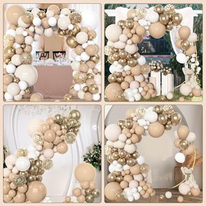 YACHEN Kit d'arche de guirlande de ballons en latex de <span class=keywords><strong>couleur</strong></span> crème <span class=keywords><strong>caramel</strong></span> personnalisable EN71-12 153 pièces pour la décoration de fête de naissance ou d'anniversaire - Product Image 5