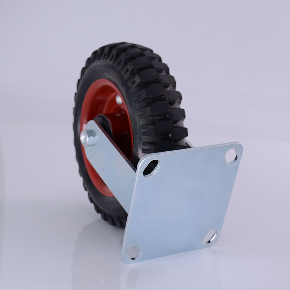 Black Rigid Swivel Castor Wheel Offroad 160mm 6 Rubber Caster Wheel Heavy Duty Suppliers Dolly Casters