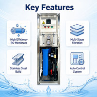 Système de purification d'eau commercial 500L/H, machine de purification d'eau, système d'osmose inverse en acier inoxydable pour eau en sachet