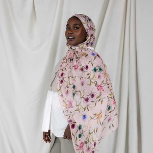 Chal estampado de viscosa mercerizada de alta calidad, bufanda de mármol de acuarela de estilo nacional, chal islámico suave y ligero - Product Image 3