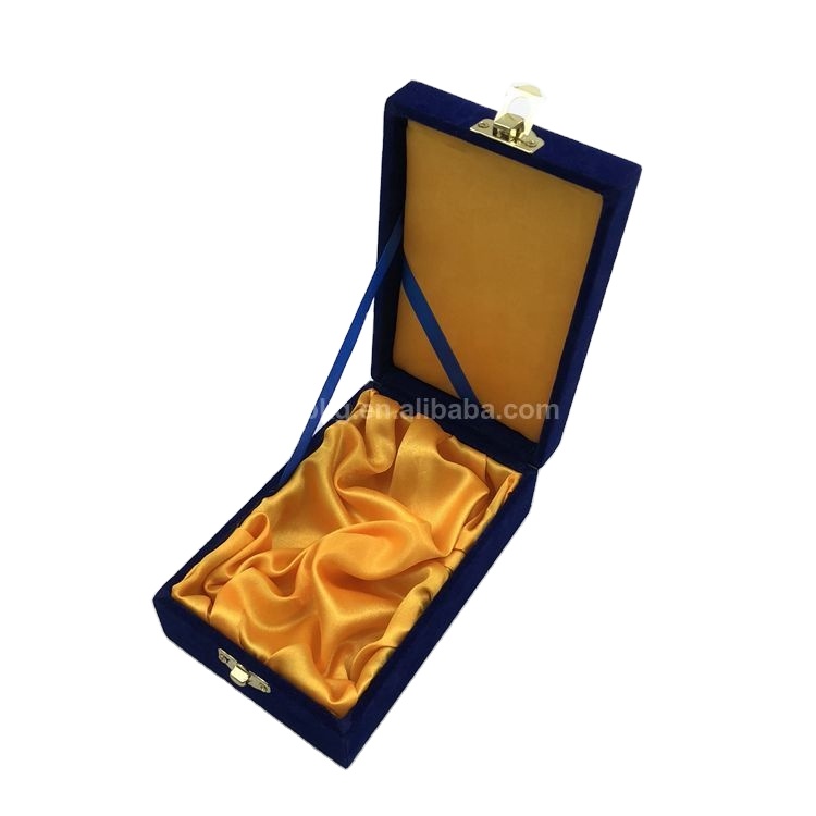 Роскошная бархатная деревянная подарочная упаковка для ювелирных изделий, коробка из МДФ с атласной подкладкой