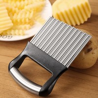 Coupe-frites ondulées en acier inoxydable pour pommes de terre, concombres et carottes – Outil de découpe de légumes ondulés