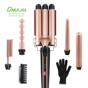 Bigoudi en céramique ionique à 3 baril, <span class=keywords><strong>fer</strong></span> à friser automatique avec Triple baril pour bigoudi de cheveux, usage domestique - Product Image 6