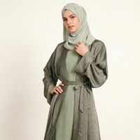 Ensemble Abaya Sage pour femmes, 4 pièces, vêtements modestes, vêtements islamiques