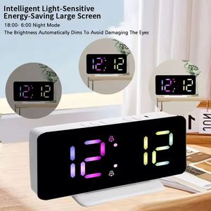 Modern Design LED USB Charging Resin Coastal <b>Desk</b> <b>Clock</b> Factory Direct Sale Smart Digital Alarm Voice Control Calendars - Product Image 3
