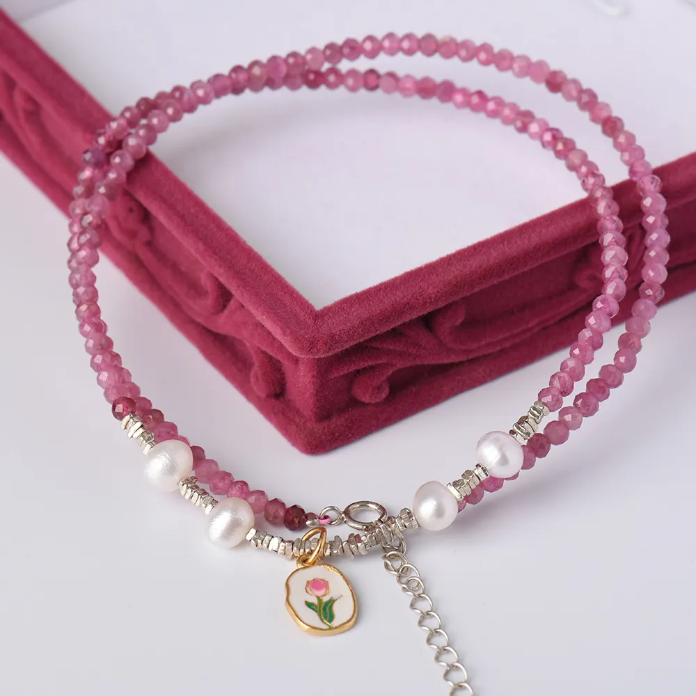 Natural gemstone faceted cut loose gemstone Pink Tourmaline Necklace to make fine jewelry necklace