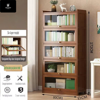 Armoire de rangement modulaire en bois pour salon avec hauteur réglable, design moderne, porte anti-poussière, bibliothèque murale