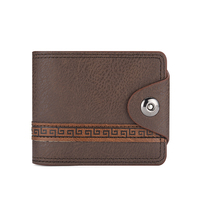 Dompet kulit PU pria, klip kartu kredit pria, mode baru warna-warni, dompet kulit PU lipat ganda, dompet pola disesuaikan