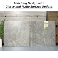 Carrelage en porcelaine polie brillante effet glacé 60x60 gris pour sols