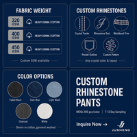 Jeans Casuales de Peso Medio y Alta Calidad con Logotipo Personalizado - Estilo Holgado y Elástico de Tiro Medio con Estampados y Pedrería para Hombre