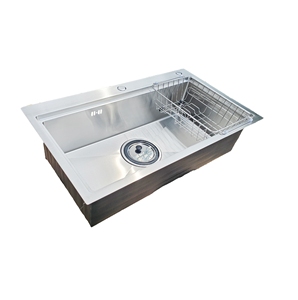 Évier de cuisine rectangulaire en acier inoxydable 304, grande cuve unique, fait main, vente directe usine, promotion Vietnam - Product Image 2