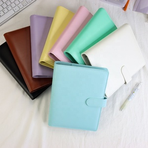 Wholesale <strong>A5</strong> <strong>A6</strong> File Holder Loose Leaf Pu Leather Loose-leaf <strong>Notebook</strong> Binder with Prong Rings for Students Journal Business - Product Image 2