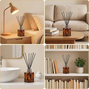 Custom 50ml 100ml 150ml 200ml Amber Clear Reed Diffuser Bottle Glass Aromatherapy Reed Diffuser Bottle <b>Set</b> With Box - Product Image 4