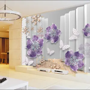 Luxus Diamant Wohnzimmer Tapete Fantasie 3D Schmuck Design Tapete 3D Schlafzimmer Dekor