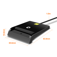 Lector de Tarjetas ZOWEETEK ISO 7816 EMV, Lector y Escritor USB Inteligente, Lector de Tarjetas con Chip, Lector de Tarjetas de Crédito Portátil para Pagos en Computadoras Portátiles y PC