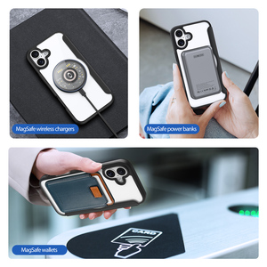 เคสโทรศัพท์แม่เหล็กสำหรับ iPhone 16Plus/16e promaxr พร้อมช่องใส่บัตร เคสแม่เหล็กแบบพับได้ โปร่งใส ป้องกันรอบด้าน - Product Image 4