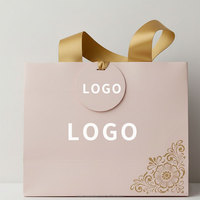 Sac en papier d'emballage pour bijoux, montres et maquillage, personnalisé et créatif, avec votre propre logo, sac cadeau de luxe à texture de pierre avec poignée en ruban