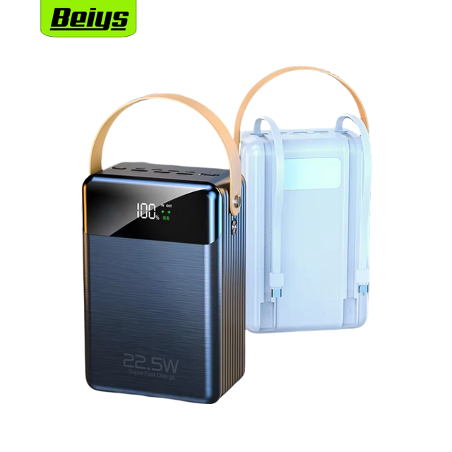 Factory Outdoor Big Capacity 100000mah Power Bank With Camping Lights Built in Cable 22.5W PD Fast Charging Super Powerbank
