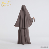 Robe de prière musulmane portable de couleur unie, ensemble 2 pièces, abaya de voyage pour femmes avec sac de transport et tapis de prière, tenue islamique khimar