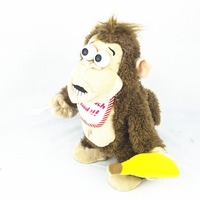 2025 chaud électrique en peluche gorille poupée drôle singe drôle singe aimant banane jouet emporter la banane singe pleurer jouet