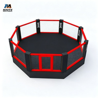 Cage octogonale professionnelle de 24 pieds pour MMA avec tapis rembourré haute densité et poteau de support pour les tournois
