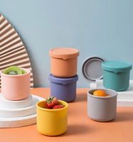 Boîte à lunch ronde réutilisable en silicone Bento Tiffin avec logo personnalisé Conteneur de nourriture pour bébé pour adultes et enfants